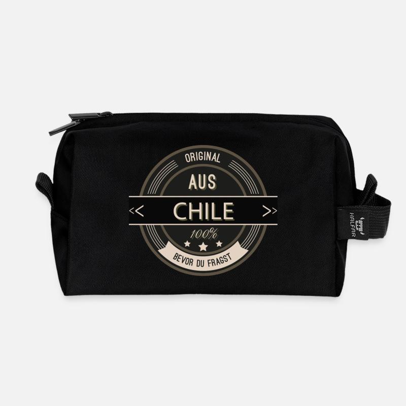 Original aus Chile 100% - Recycelte Kulturtasche - Schwarz