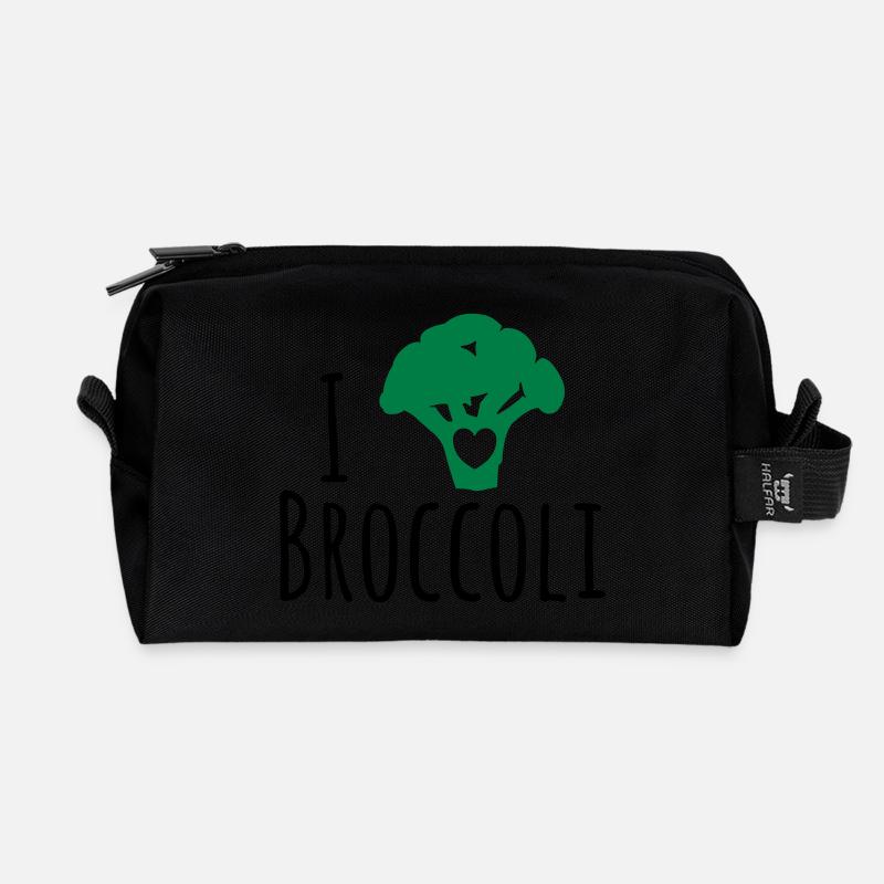 Broccoli Shirt - Recycled Toiletry Zip Bag - black