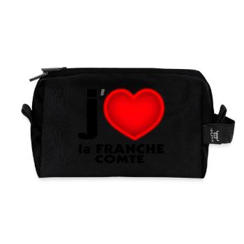 J'aime la Franche Comte - Trousse de toilette en tissu recyclé - noir - Devant