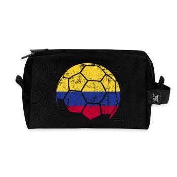 Colombia Soccer Ball Fußball - Recycelte Kulturtasche - Schwarz - Vorne