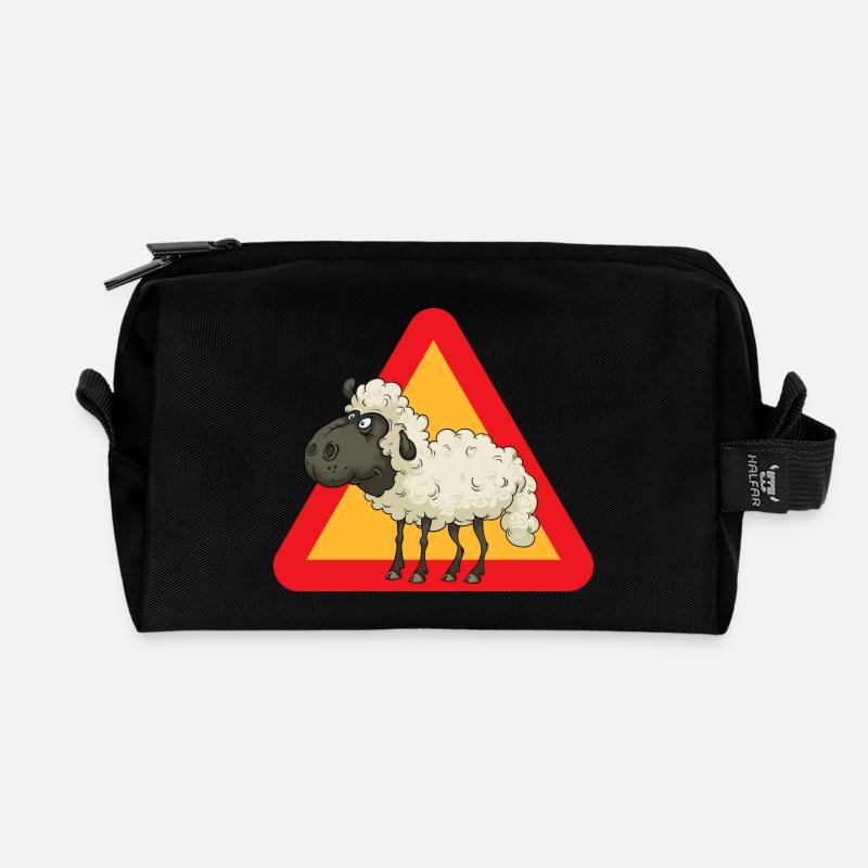 Schaf - Recycelte Kulturtasche - Schwarz