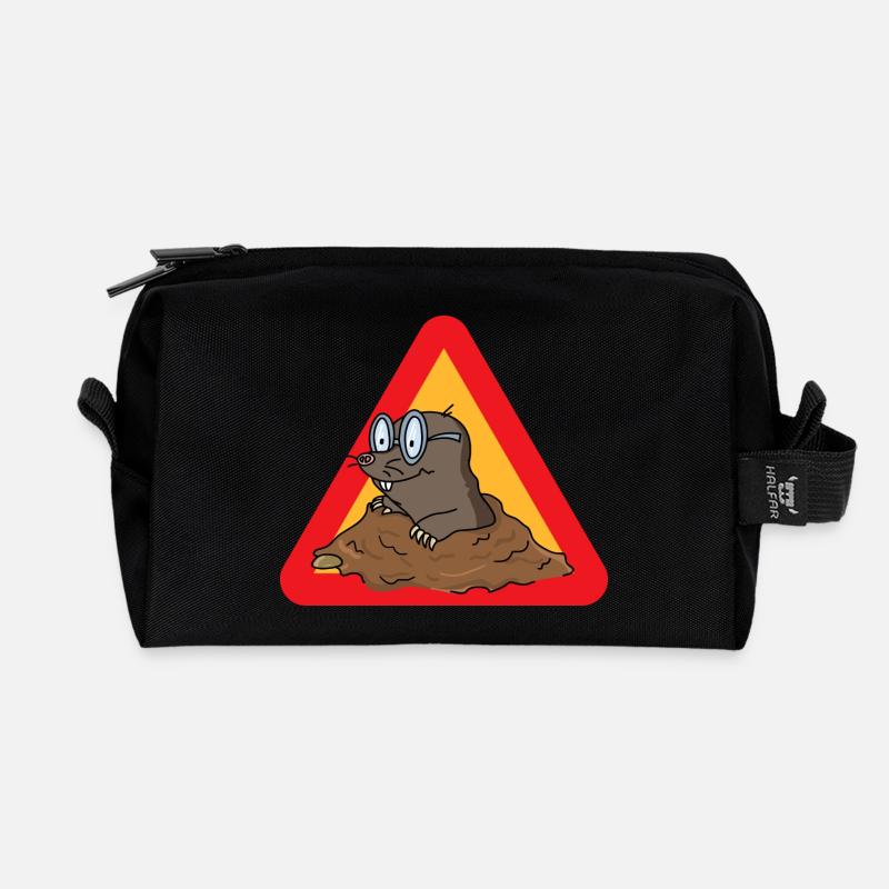 Maulwurf - Recycelte Kulturtasche - Schwarz