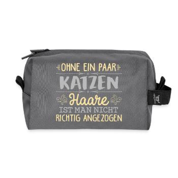 KATZEN - ohne Haare - Recycelte Kulturtasche - Anthrazit - Vorne