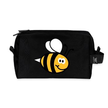 Bees 3C - Recycled Toiletry Zip Bag - black - Front