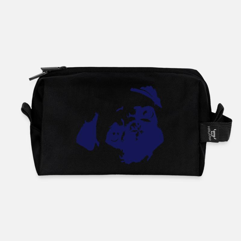 Mops - Recycelte Kulturtasche - Schwarz
