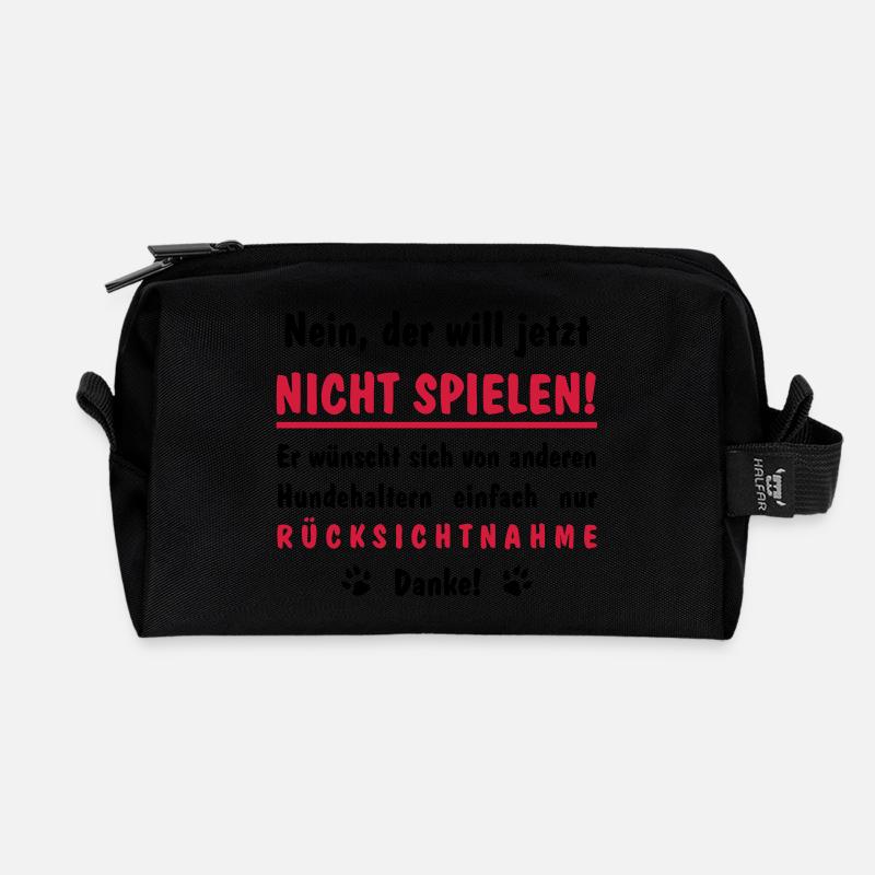 will nicht spielen will nur spielen - Recycelte Kulturtasche - Schwarz