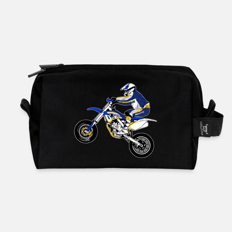 Supermoto - Recycelte Kulturtasche - Schwarz