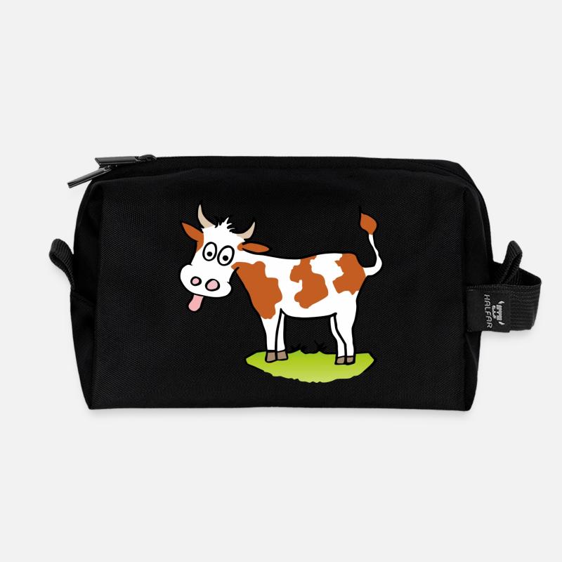 funny cow - Recycled Toiletry Zip Bag - black