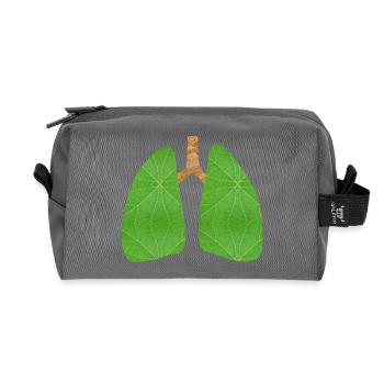 Green lung - Recycled Toiletry Zip Bag - anthracite - Front