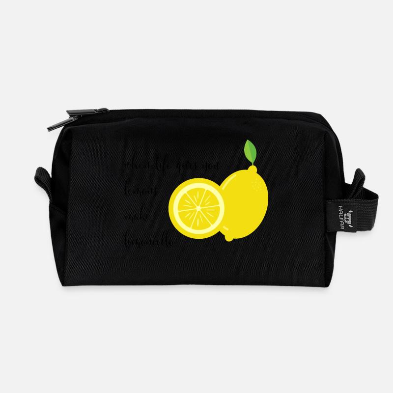 Spruch Limocello schwarz - Recycelte Kulturtasche - Schwarz