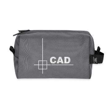 Minimal CAD Designer Engineering Design - Recycled Toiletry Zip Bag - anthracite - Front