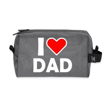 I love dad - Recycled Toiletry Zip Bag - anthracite - Front