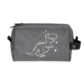 Dinosaure - bébé T-Rex - Trousse de toilette en tissu recyclé - anthracite - Devant
