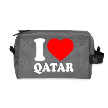 I love qatar - Recycled Toiletry Zip Bag - anthracite - Front