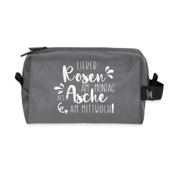Lieber Rosen am Montag als Asche - Recycelte Kulturtasche - Anthrazit - Vorne