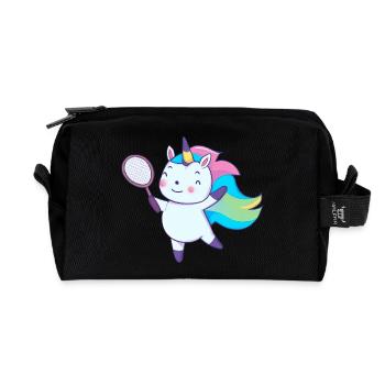 Licorne de badminton - Trousse de toilette en tissu recyclé - noir - Devant