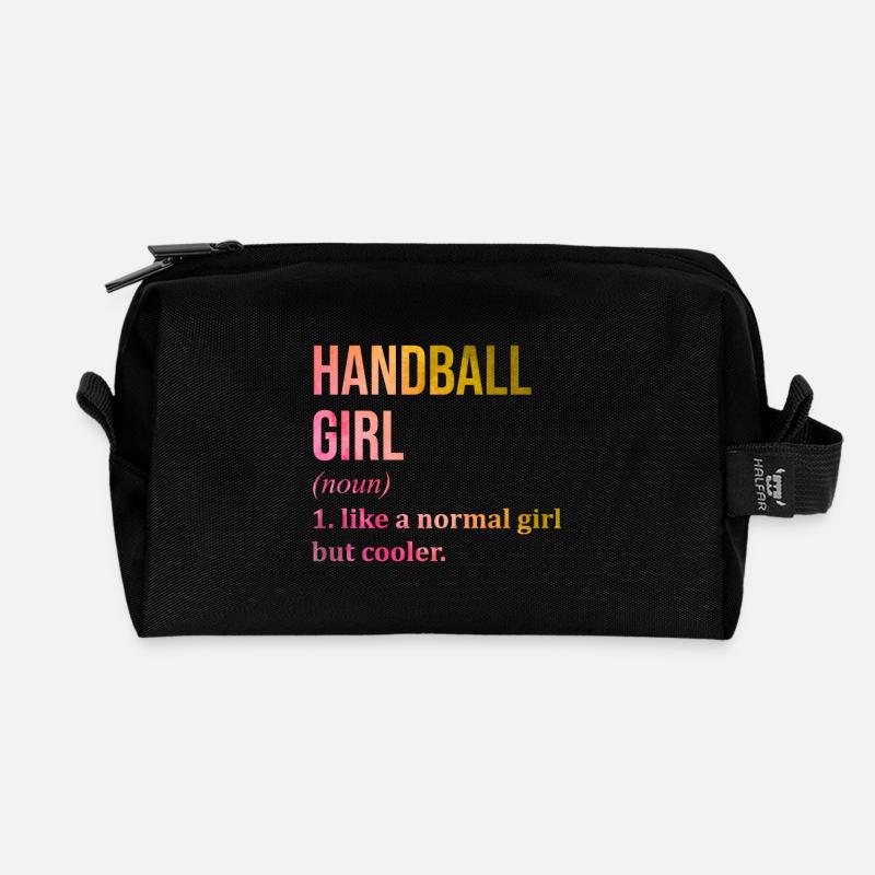 Handball Mädchen Lustiges Zitat - Recycelte Kulturtasche - Schwarz