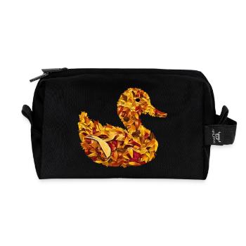 Ente Herbstlich Herbstlaub - Recycelte Kulturtasche - Schwarz - Vorne