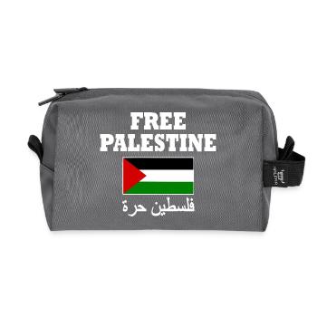Free palestine - Recycled Toiletry Zip Bag - anthracite - Front