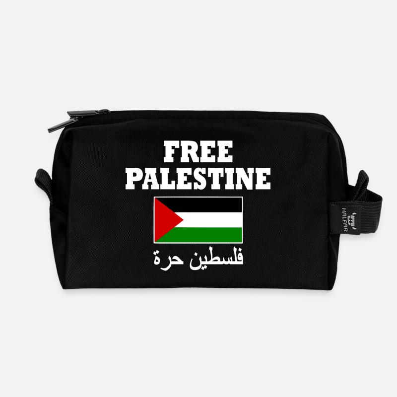Free palestine - Recycelte Kulturtasche - Schwarz