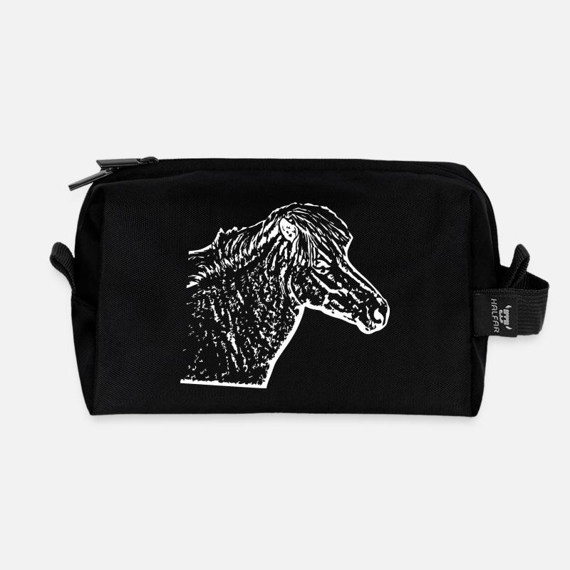 weißes Pferd weiß Pferde T-shirt Geschenk Reiter  - Recycelte Kulturtasche - Schwarz
