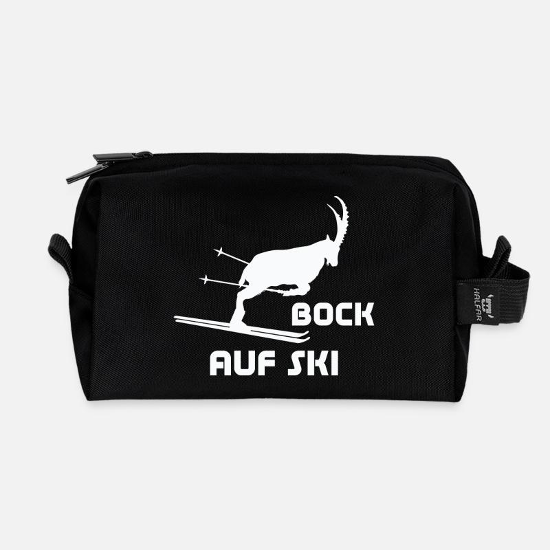 Bock auf Ski Humor Lustige Bilder - Recycelte Kulturtasche - Schwarz