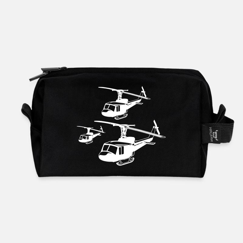 Helicopter - Recycled Toiletry Zip Bag - black