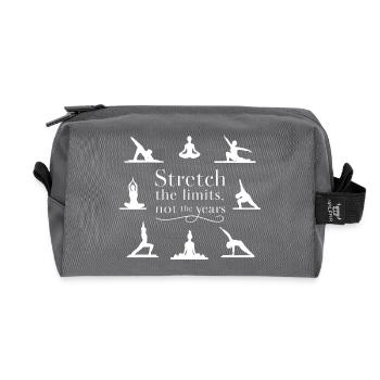Stretch Boundaries, Not Years: Yoga Inspiration - Recycled Toiletry Zip Bag - anthracite - Front