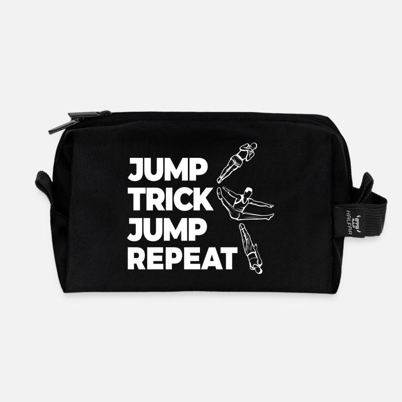 Jump Trick Jump Repeat - Recycelte Kulturtasche - Schwarz