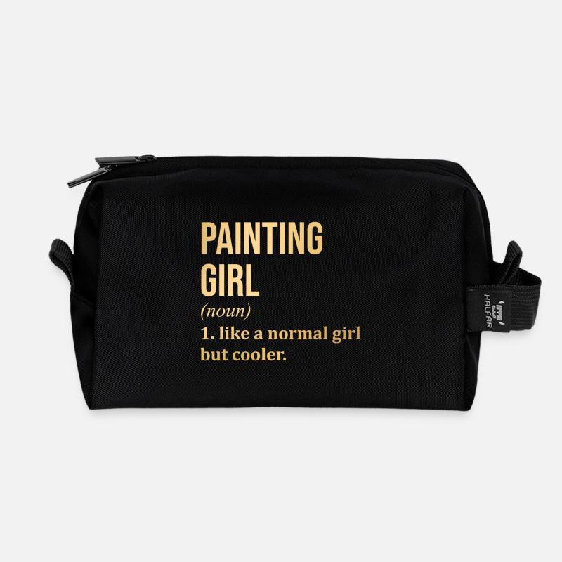 Gemälde - Recycelte Kulturtasche - Schwarz