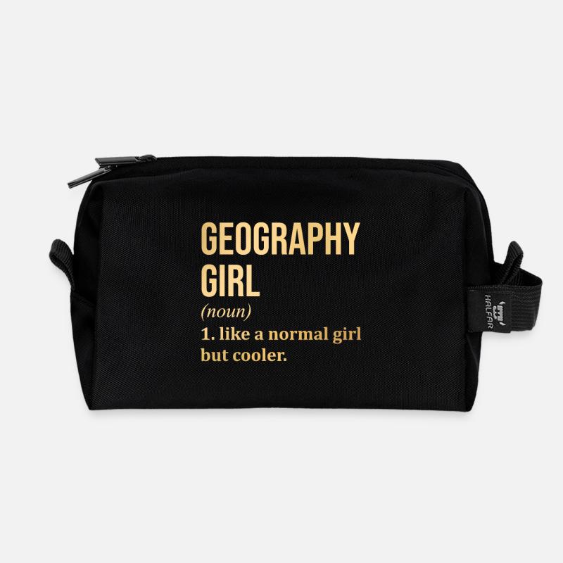 Geografie - Recycelte Kulturtasche - Schwarz