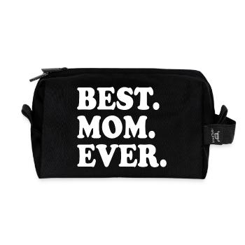 Best mom ever - Recycelte Kulturtasche - Schwarz - Vorne