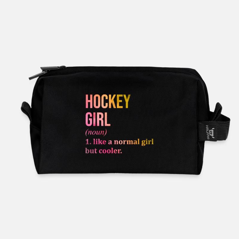Hockey - Recycelte Kulturtasche - Schwarz