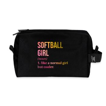 Softball - Recycelte Kulturtasche - Schwarz - Vorne