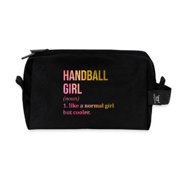 Handball - Recycelte Kulturtasche - Schwarz - Vorne