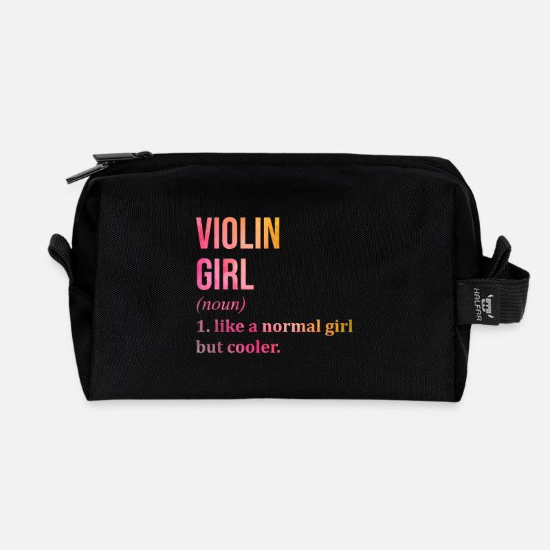 Geige - Recycelte Kulturtasche - Schwarz