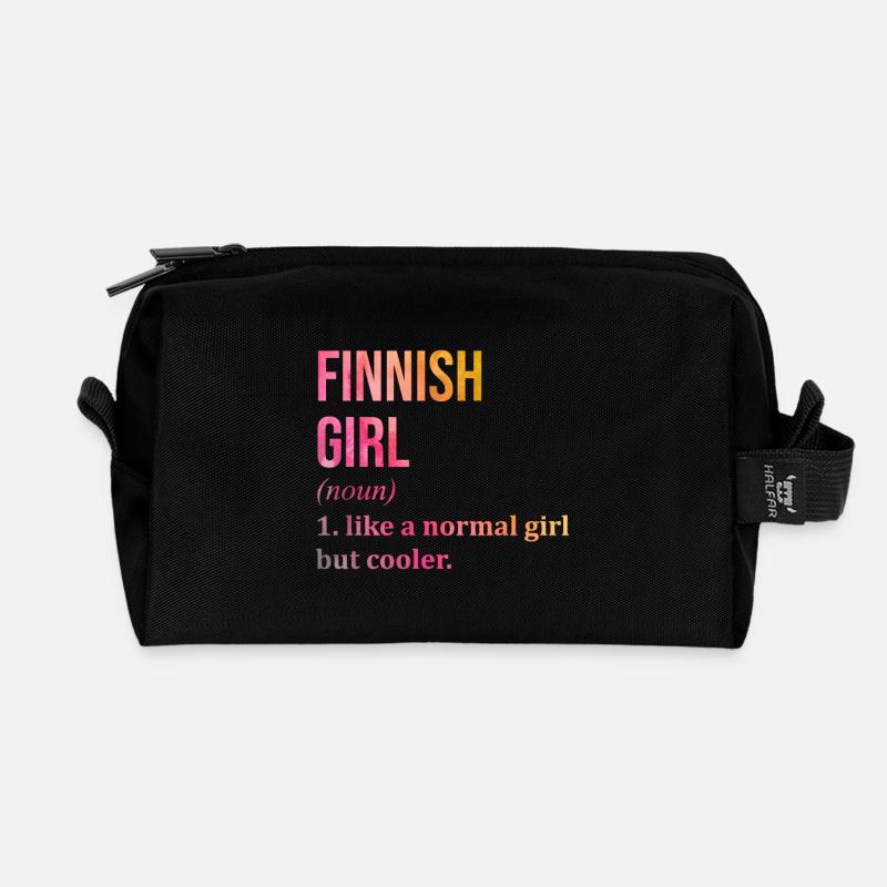 Finnland - Recycelte Kulturtasche - Schwarz