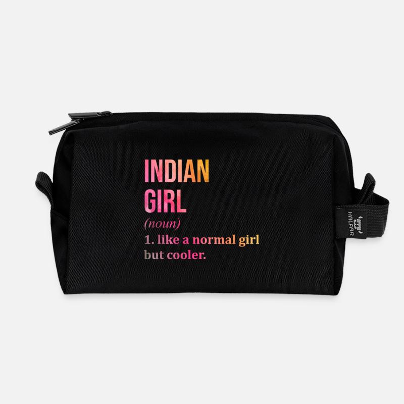 Indien - Recycelte Kulturtasche - Schwarz
