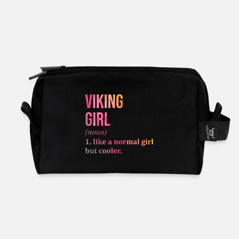 Wikinger - Recycelte Kulturtasche - Schwarz