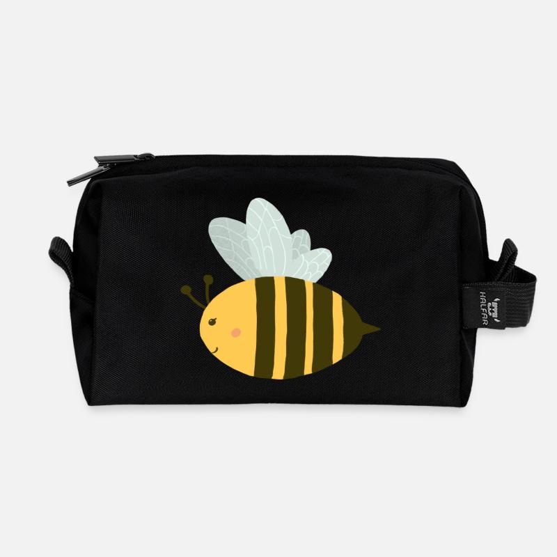 Abeille douce - Trousse de toilette en tissu recyclé - noir