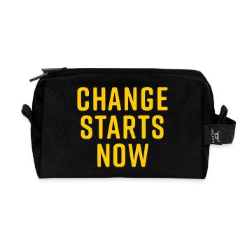 change starts now - Recycelte Kulturtasche - Schwarz - Vorne