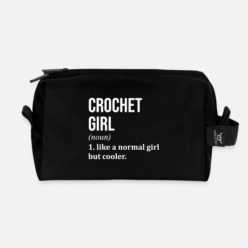 Crochet - Recycled Toiletry Zip Bag - black