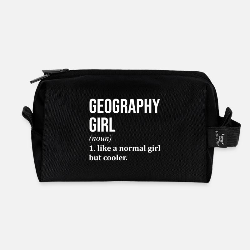 Geografie - Recycelte Kulturtasche - Schwarz