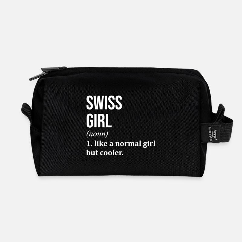 Schweiz - Recycelte Kulturtasche - Schwarz