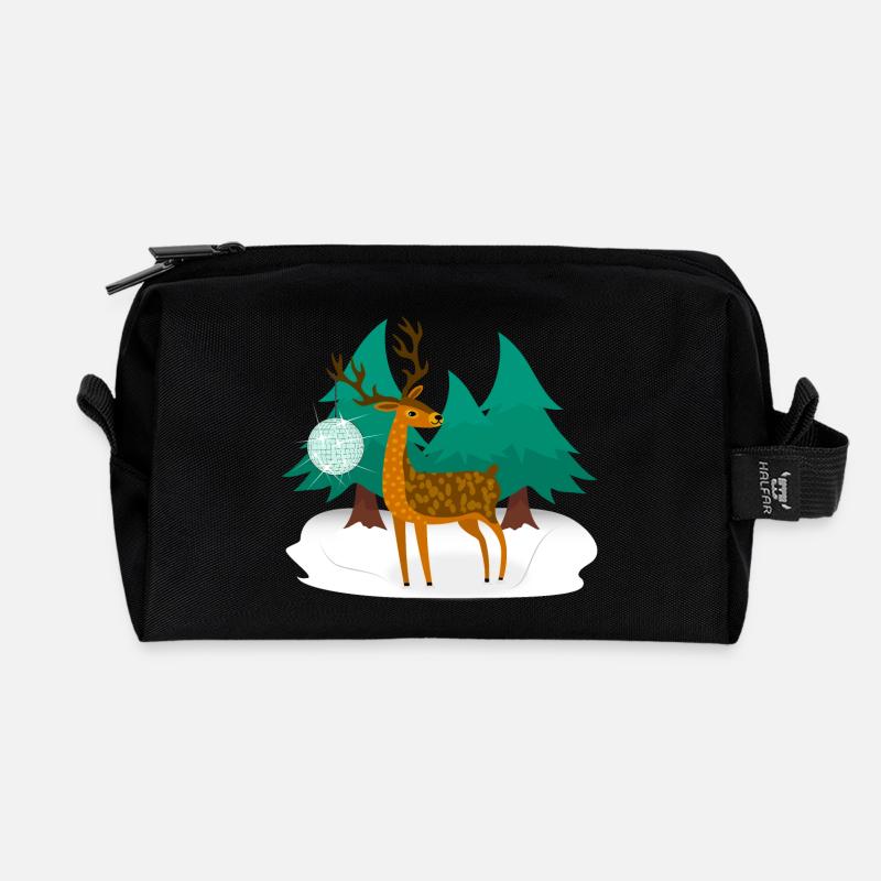 Disco Hirsch - Recycelte Kulturtasche - Schwarz