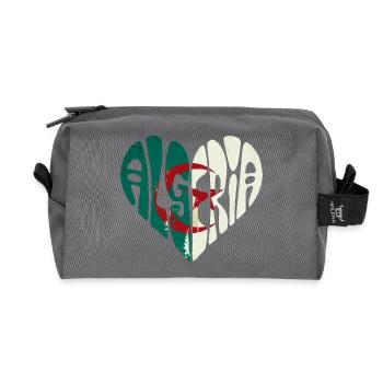 Algeria in my heart - Recycled Toiletry Zip Bag - anthracite - Front
