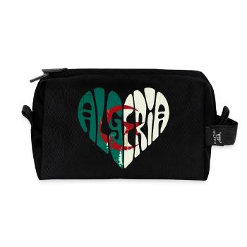 Algeria in my heart - Recycled Toiletry Zip Bag - black - Front