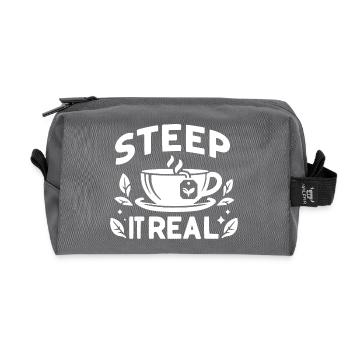 Steep It Real - Recycled Toiletry Zip Bag - anthracite - Front