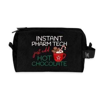 Instant Pharm tech add Chocolate Christmas - Recycled Toiletry Zip Bag - black - Front