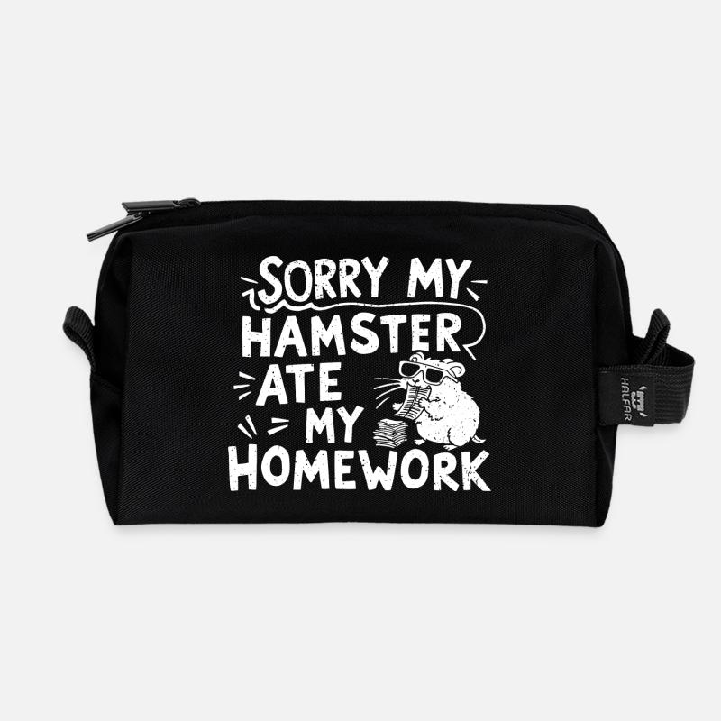 Lustiger Spruch für Hamsterfans - Recycelte Kulturtasche - Schwarz